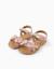 Sandales en cuir avec nœud décoratif Blanc+Rose clair 5 - vertbaudet enfant 