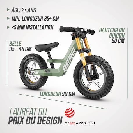 Draisienne enfant tout terrain - 12 pouces Beige+Green+Red 10 - vertbaudet enfant 