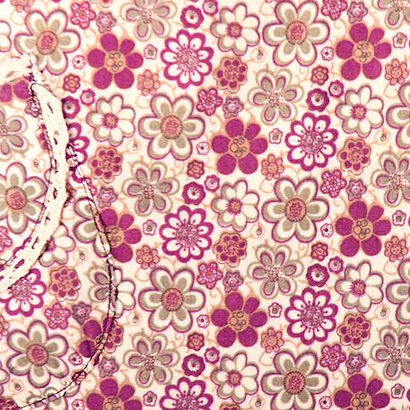 Blouse fleurie liberty  pour   col claudine Bordeaux beige 2 - vertbaudet enfant 