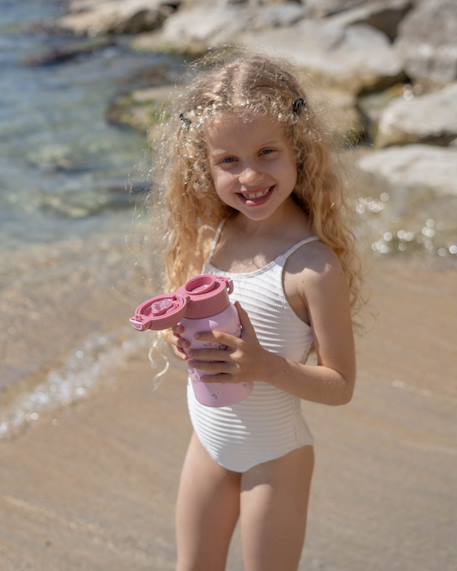 Gourde enfant avec paille isotherme 550 ml Bleu+Rose 7 - vertbaudet enfant 