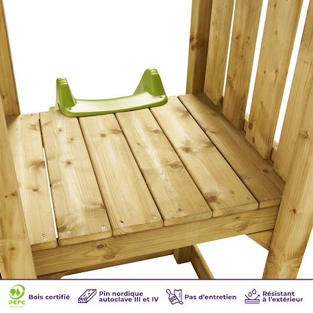 Aire de jeux bois enfant : plateforme 120 cm avec toboggan walli Vert 4 - vertbaudet enfant 