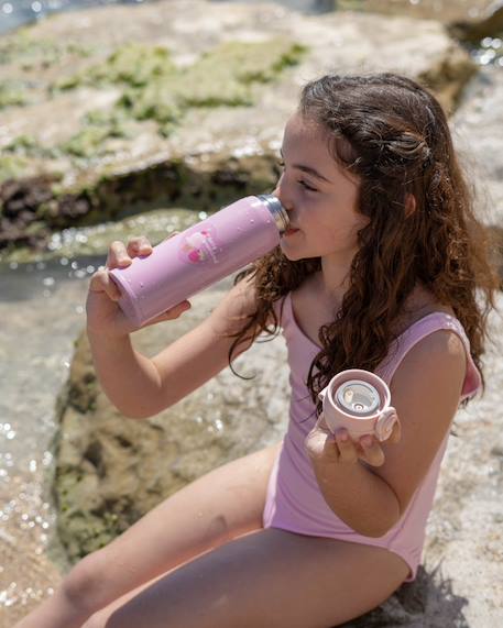 Gourde enfant avec paille isotherme 480 ml Multicolore+Violet 8 - vertbaudet enfant 