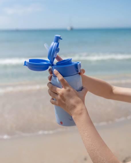 Gourde enfant avec paille isotherme 550 ml Bleu+Rose 5 - vertbaudet enfant 