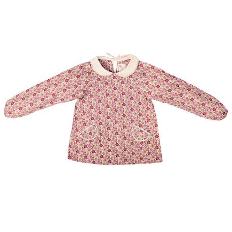 Blouse fleurie liberty  pour   col claudine Bordeaux beige 3 - vertbaudet enfant 