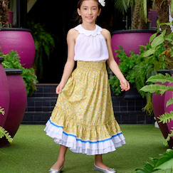 Jupe  longue fleurie   esmeralda  - vertbaudet enfant