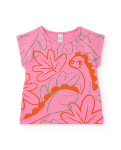T-shirt en maille pour fille avec dinosaure décoratif  - vertbaudet enfant