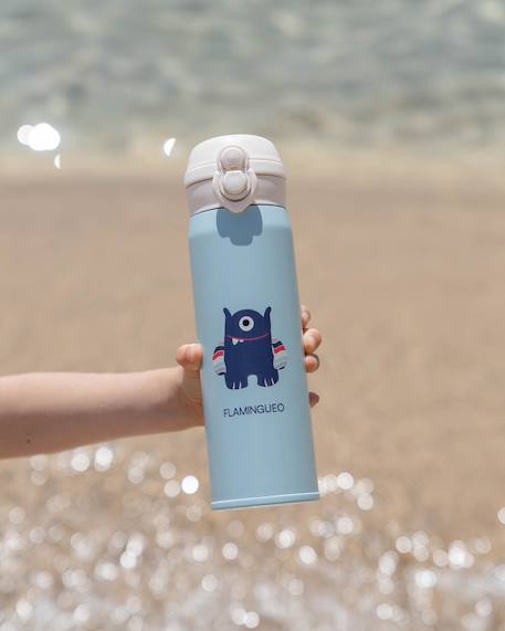 Gourde enfant avec paille isotherme 480 ml Multicolore+Violet 1 - vertbaudet enfant 