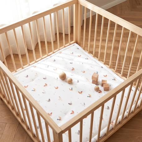Tapis de parc tapis d'éveil réversible gallina Écru – motif poules champêtre 2 - vertbaudet enfant 
