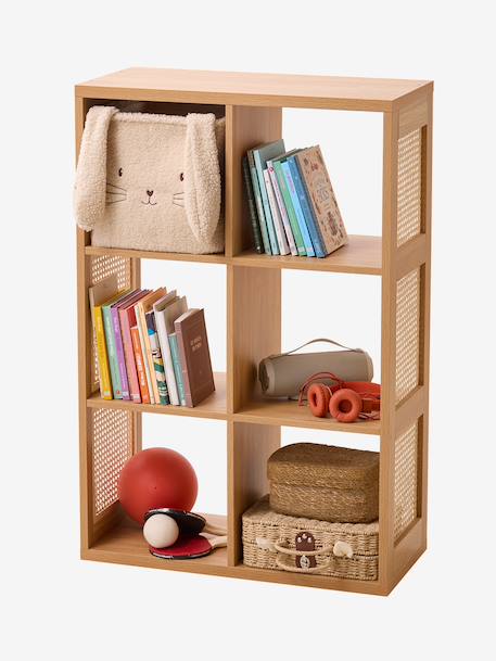 Meuble à cases 6 cases cannage bois 1 - vertbaudet enfant 