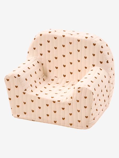 Fauteuil enfant mousse gaze de coton beige imprimé 1 - vertbaudet enfant 