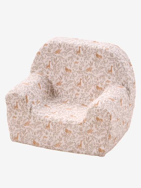 Fauteuil mousse gaze de coton beige imprimé 1 - vertbaudet enfant 