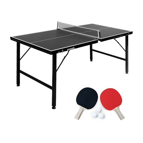 Mini table de ping pong pliable 150x75cm indoor, avec 2 raquettes et 3 balles Bleu+Noir 8 - vertbaudet enfant 