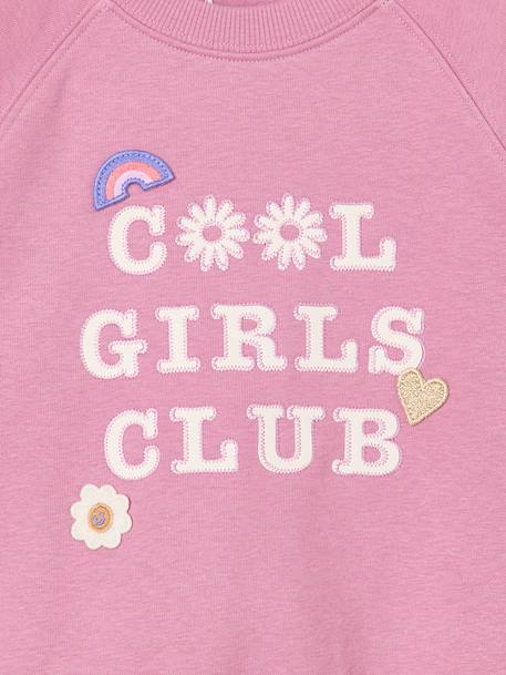 Sweat fille manches longues col rond mauve 3 - vertbaudet enfant 