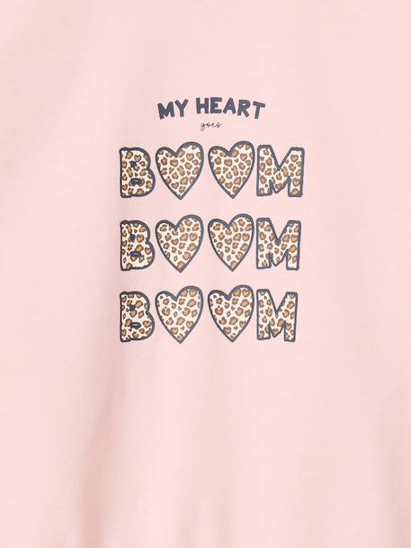 Sweat fille col rond rose pâle 3 - vertbaudet enfant 