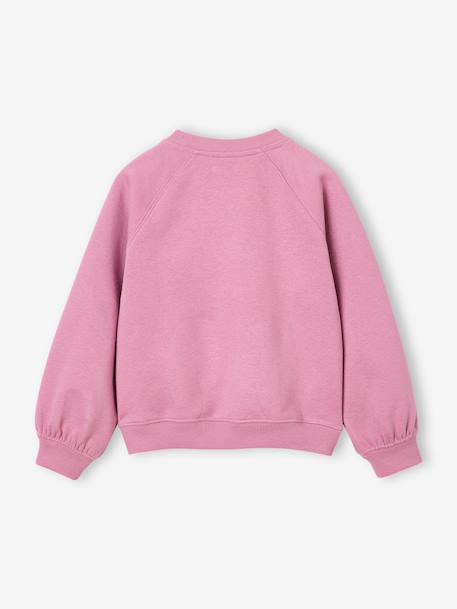 Sweat fille manches longues col rond mauve 2 - vertbaudet enfant 