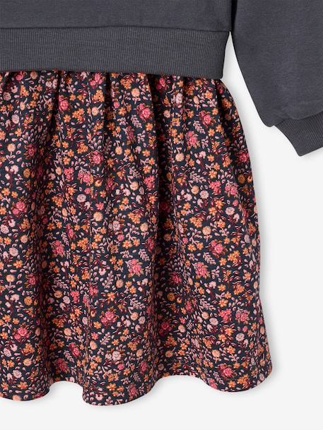 Robe bi-matière fille anthracite 4 - vertbaudet enfant 