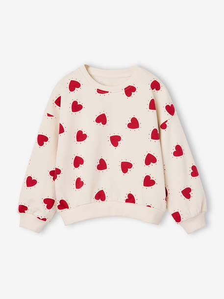 Sweat fille col rond écru+ivoire+rose pâle+taupe 4 - vertbaudet enfant 