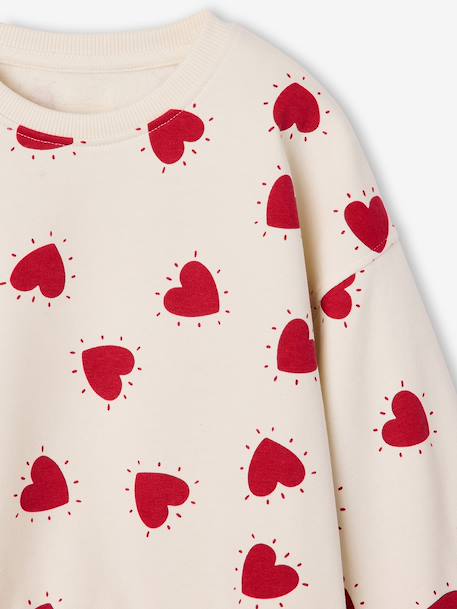 Sweat fille col rond écru+ivoire+rose pâle+taupe 6 - vertbaudet enfant 
