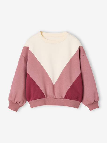 Sweat fille vieux rose 1 - vertbaudet enfant 