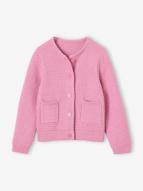 Gilet fille boutonné lilas 1 - vertbaudet enfant 