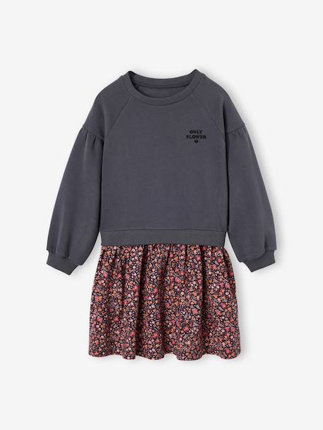 Robe bi-matière fille  - vertbaudet enfant