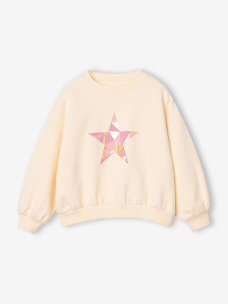 Sweat fille manches longues vanille 1 - vertbaudet enfant 