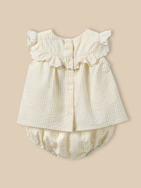 Ensemble vichy bébé Vichy jaune 2 - vertbaudet enfant 