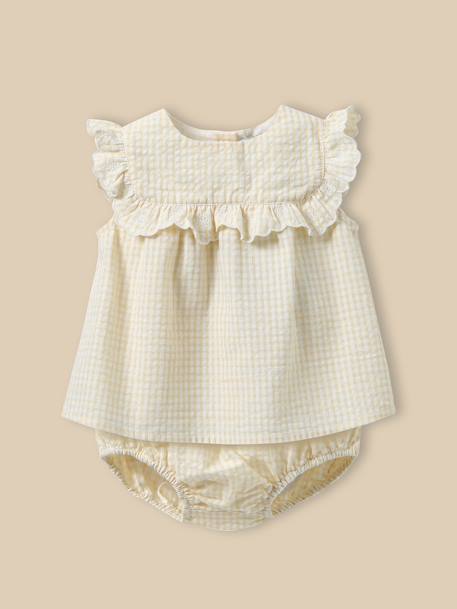 Ensemble vichy bébé Vichy jaune 1 - vertbaudet enfant 