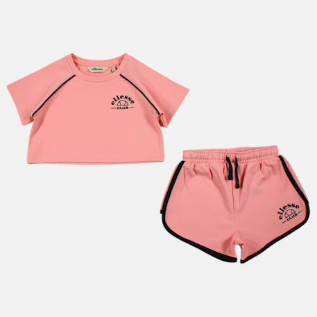 T-shirt avec logo et short fille Rose 4 - vertbaudet enfant 