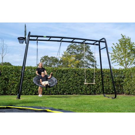Portique monkey bar enfant extérieur métal - aire de jeux Getset mb305 Gris+Noir 9 - vertbaudet enfant 