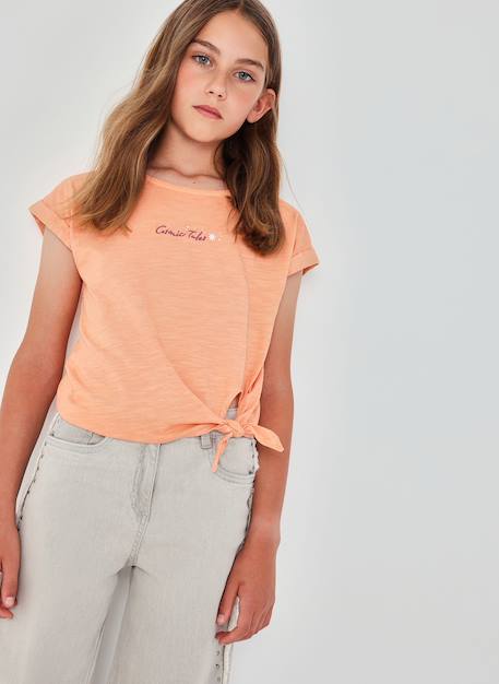 T-shirt fille coton Orange 2 - vertbaudet enfant 