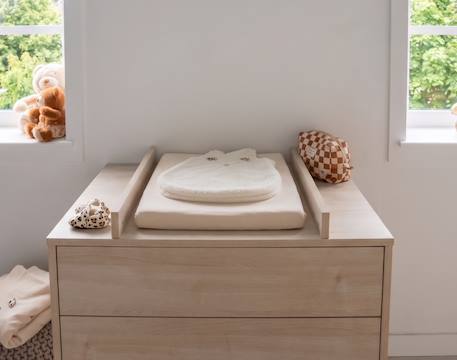 Commode à langer 3 tiroirs sur pieds - décor bois hêtre cendré - opaline Beige 4 - vertbaudet enfant 