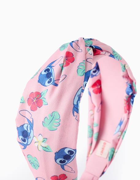 Serre-tête avec motif stitch et fleurs Rose clair 4 - vertbaudet enfant 