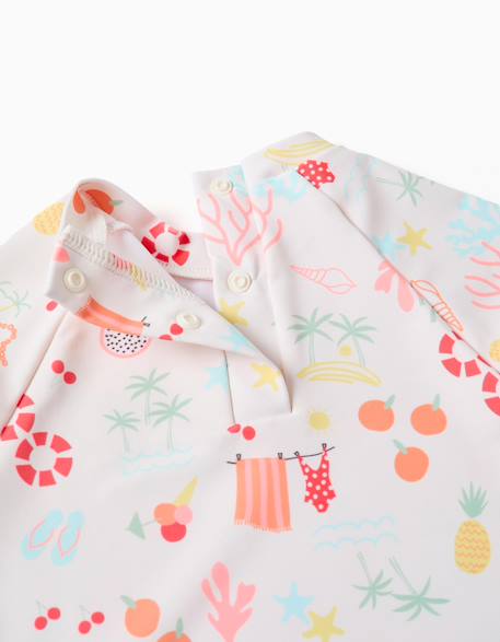 Ensemble de bain avec protection uv 40+ et motif plage Blanc 4 - vertbaudet enfant 