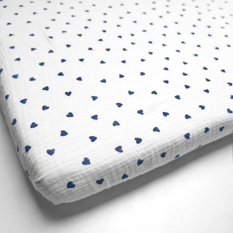 Drap housse berceau en gaze de coton lovio Bleu+Rouge 4 - vertbaudet enfant 