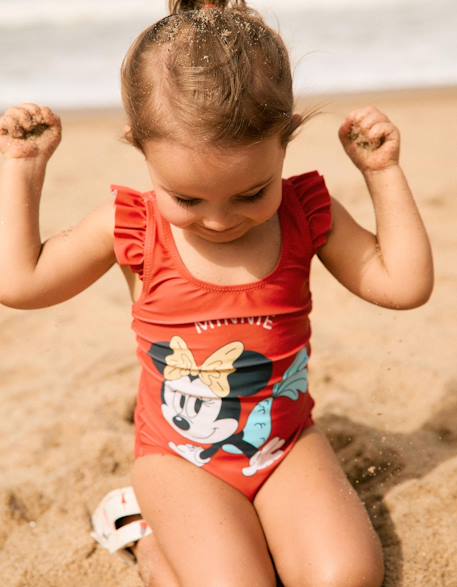 Maillot de bain avec imprimé minnie et bretelles à volants Rose 1 - vertbaudet enfant 