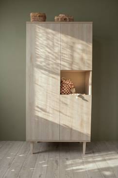 Chambre et rangement-Chambre-Armoire 3 portes et une niche sur pieds - décor bois hêtre cendré - opaline