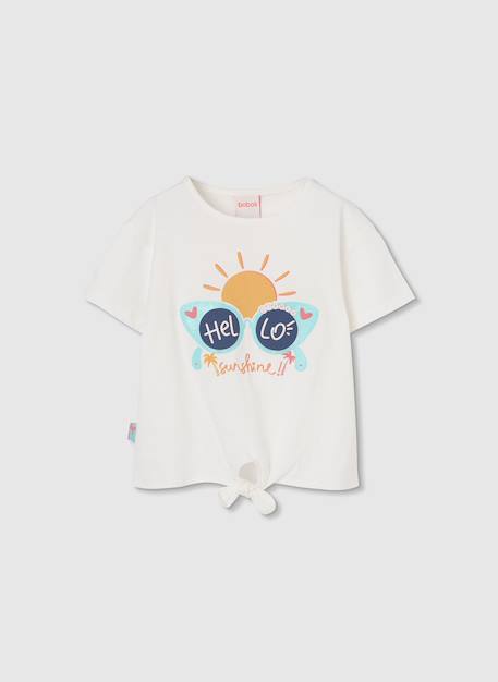 T-shirt en coton  fille Blanc 2 - vertbaudet enfant 