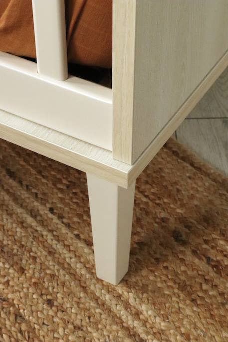 Lit bébé 120x60 sur pieds - décor bois hêtre cendré - opaline Beige 3 - vertbaudet enfant 
