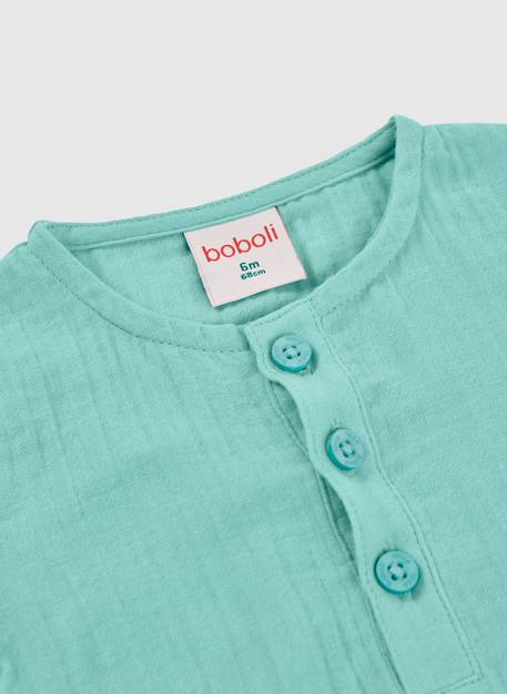 Grenouillère bébé coton Vert 3 - vertbaudet enfant 