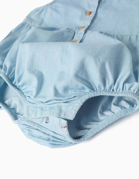 Barboteuse en jean en coton sans manches Bleu clair 3 - vertbaudet enfant 