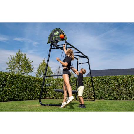 Portique monkey bar enfant extérieur métal - aire de jeux Getset mb305 Gris+Noir 4 - vertbaudet enfant 
