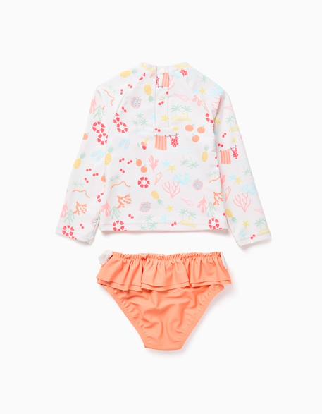 Ensemble de bain avec protection uv 40+ et motif plage Blanc 3 - vertbaudet enfant 