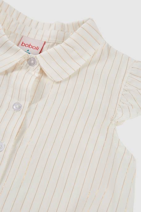 Chemise fille  en coton Blanc 3 - vertbaudet enfant 