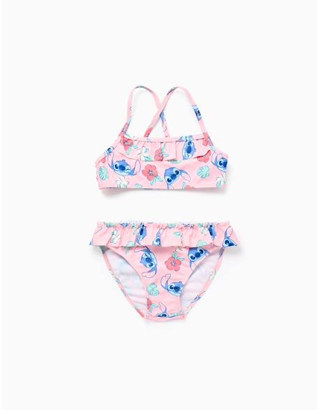 Maillot de bain 2 pièces avec motif stitch et volants Rose clair 2 - vertbaudet enfant 