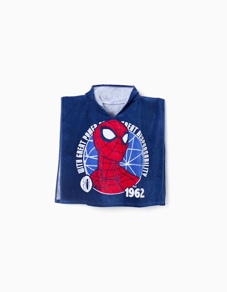 Poncho de plage à capuche en coton avec spider-man Bleu foncé 2 - vertbaudet enfant 