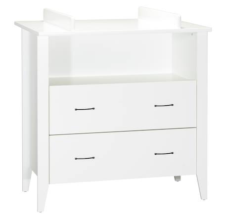 Chambre bébé 3 pièces , lit bébé 120x60 à barreaux, commode à langer, armoire 2 portes - angele Blanc 4 - vertbaudet enfant 
