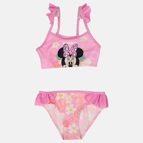 Maillot de bain fille 2 pièces à fleurs minnie Rose 3 - vertbaudet enfant 
