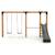 Balançoire double en bois avec barre fixe et toboggan - jeu jardin exterieur Naturel 3 - vertbaudet enfant 
