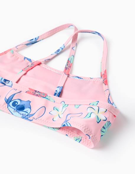 Maillot de bain 2 pièces avec motif stitch et volants Rose clair 4 - vertbaudet enfant 